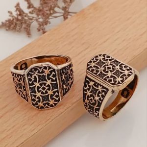 انگشتر اسپرت طلاروس مردانه طرح منبت