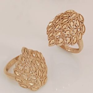 انگشتر زنانه طلاروس تراش برگی