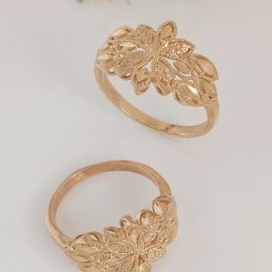 انگشتر زنانه طلاروس تراش برگ وسط