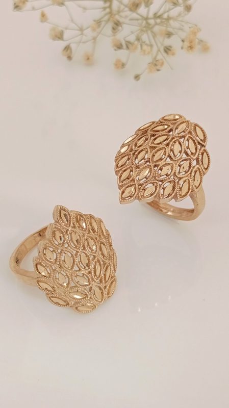 خرید انگشتر زنانه طلاروس تراش برگی 