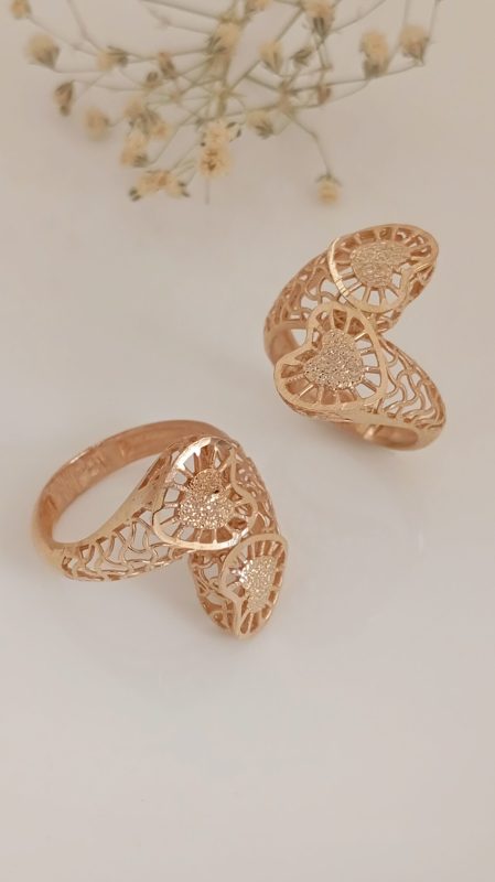 انگشتر زنانه طلاروس چپ راست قلبی 