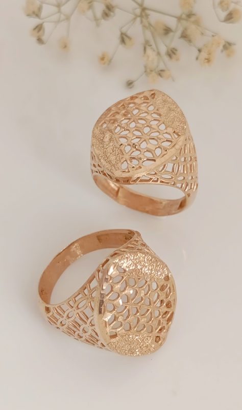 خرید انگشتر زنانه طلاروس تراش مشبک