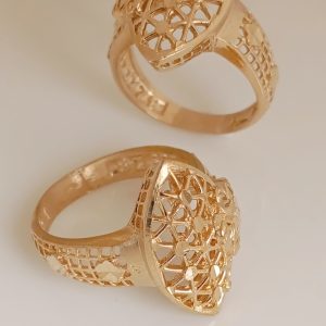 انگشتر زنانه طلاروس تراش گل توری