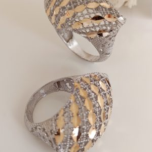 انگشتر زنانه تراش دورنگ کنتکس