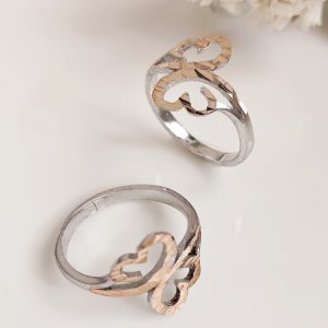 انگشتر زنانه تراش دورنگ پروانه