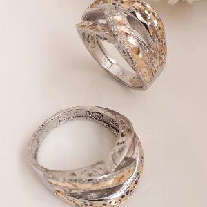 انگشتر زنانه تراش دورنگ سندبلاس