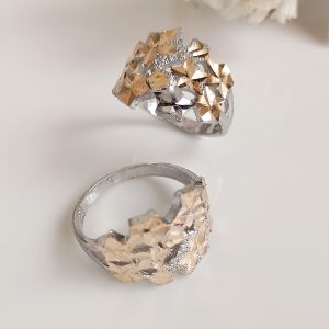 انگشتر زنانه تراش دورنگ مفهومی