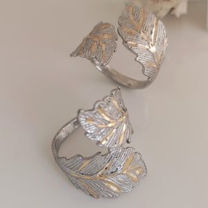 انگشتر زنانه تراش دورنگ گلبرگ