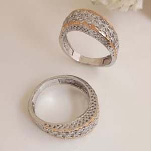 انگشتر زنانه تراش دورنگ طرح 813