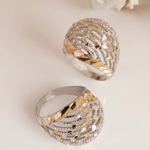 انگشتر زنانه تراش دورنگ 812