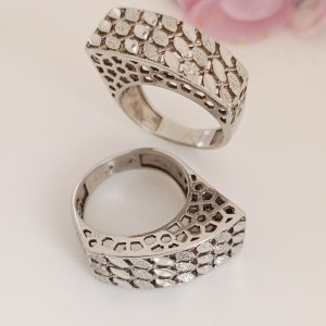 انگشتر زنانه نقره روس تراش کد 1004