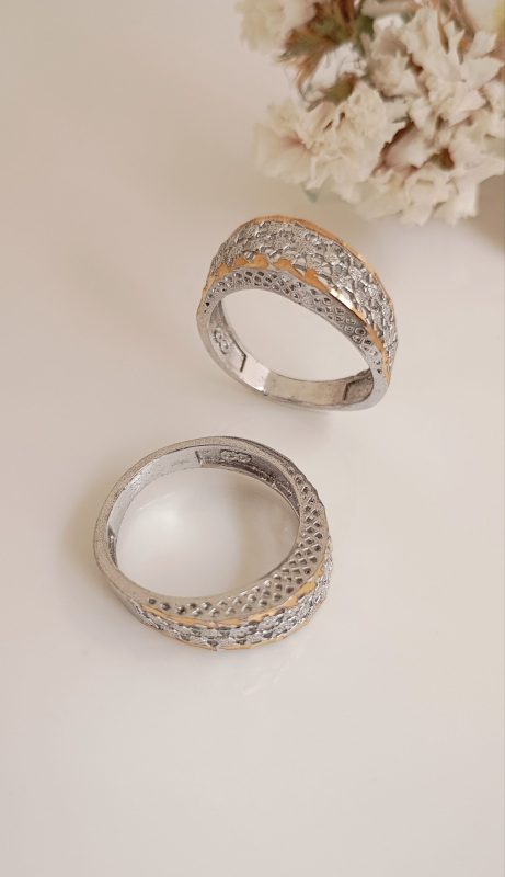 خرید انگشتر زنانه تراش دورنگ طرح 813