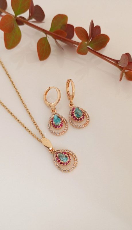 نیم ست عمده طلاروس فیروزه نیشابور 2017