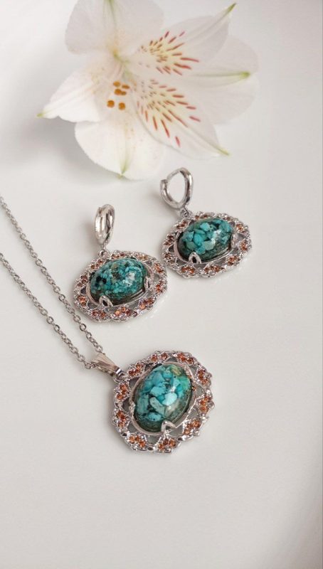 نیم ست نقره روس فیروزه نیشابور 2005