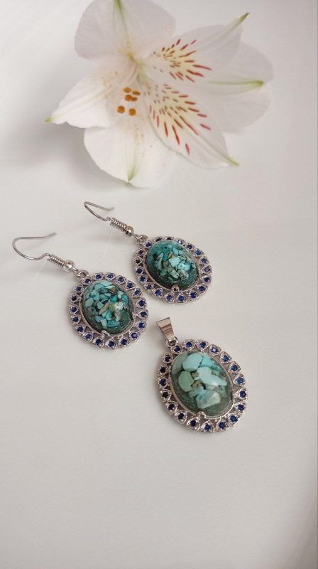 نیم ست نقره روس فیروزه نیشابور 2006