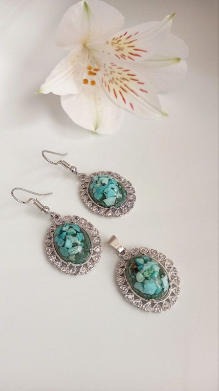 خرید نیم ست نقره روس فیروزه نیشابور 2008