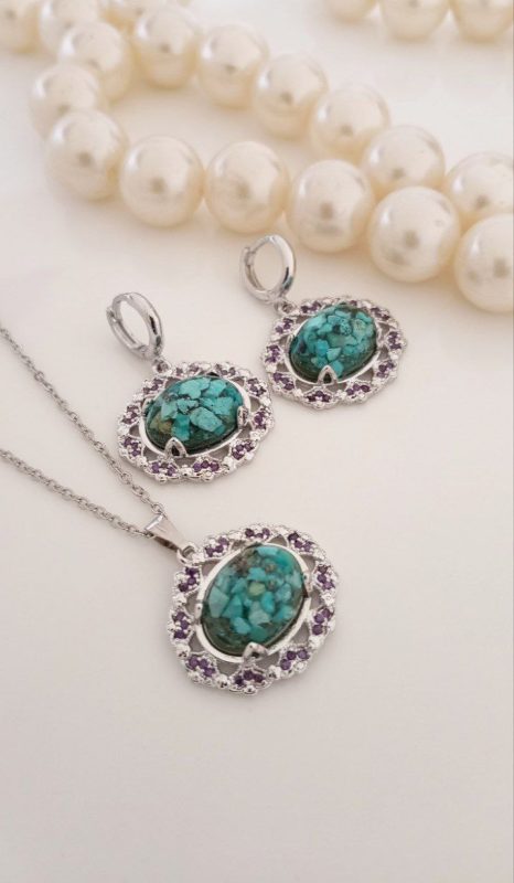 نیم ست عمده نقره روس فیروزه نیشابور 2010