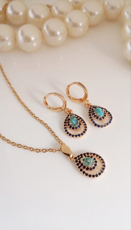 خرید نیم ست طلاروس فیروزه نیشابور 2018