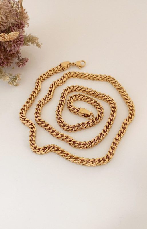 خرید زنجیر استیل طلایی متوسط ZS 8012