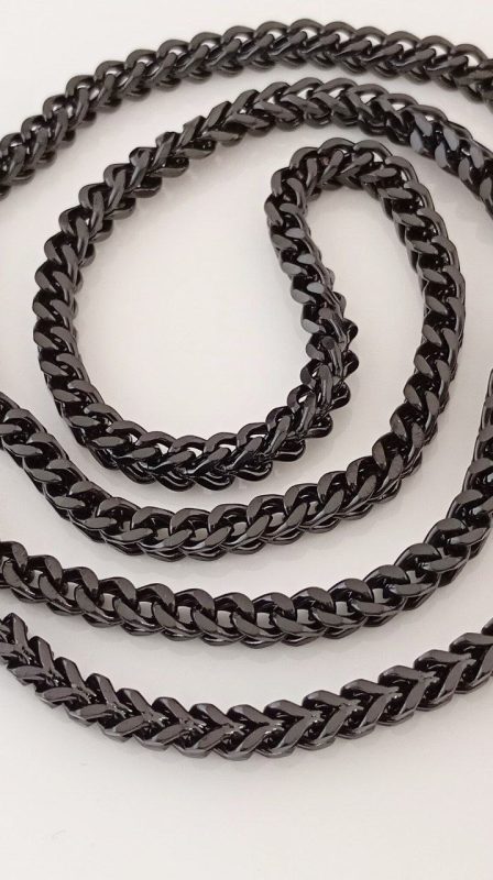 زنجیر استیل مکعبی مشکی درشت ZS 8020