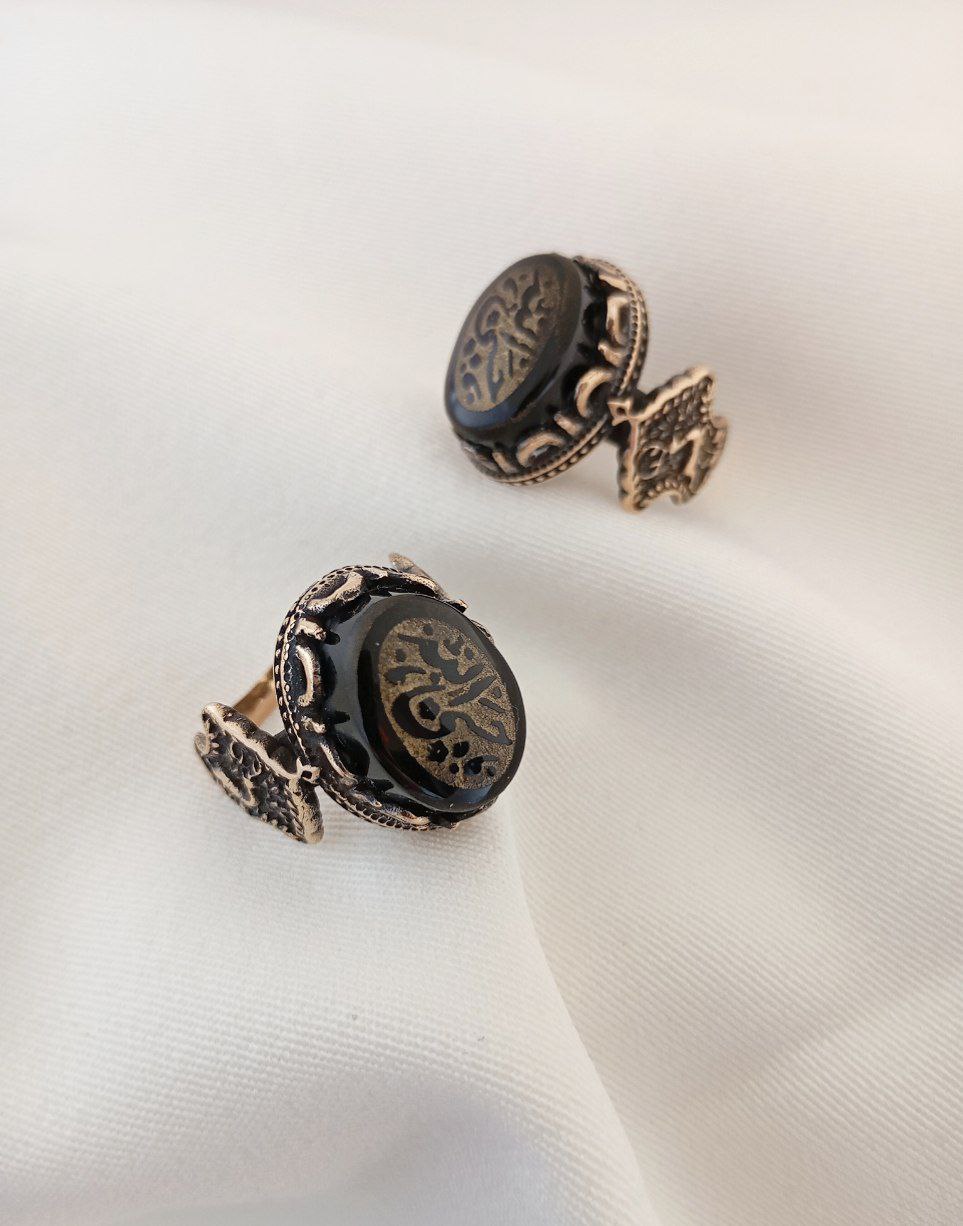 انگشتر عقیق عمده طلاروس مردانه AT 7003