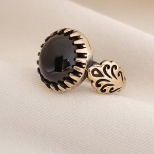 انگشتر طرح عقیق طلاروس مردانه AT 7006