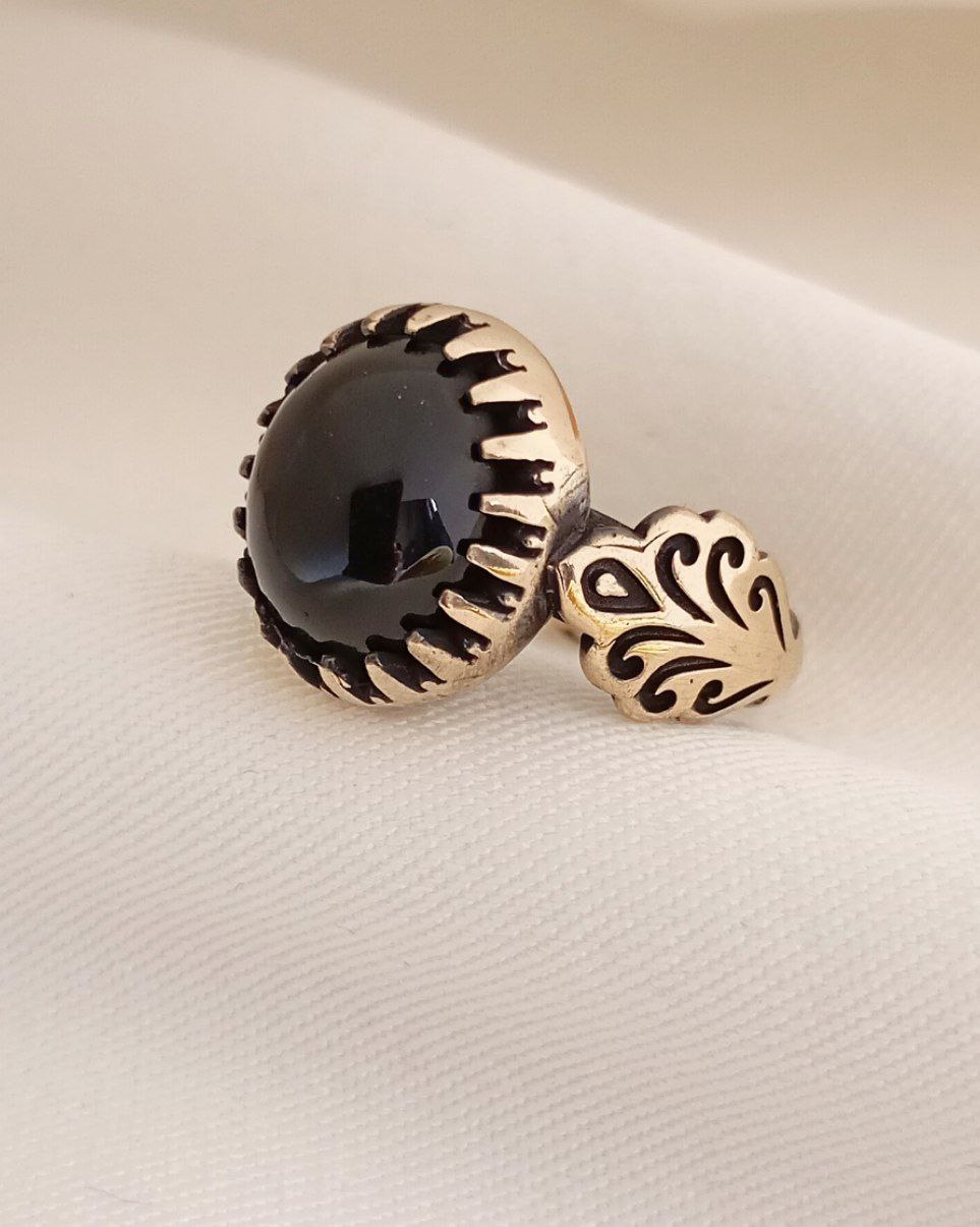 انگشتر عمده طرح عقیق طلاروس مردانه AT 7006