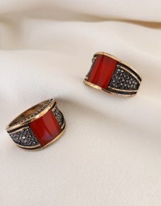 خرید انگشتر عمده طرح ترک طلاروس مردانه AT 7007