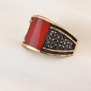 انگشتر طرح ترک طلاروس مردانه AT 7007