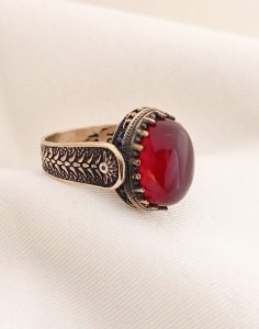 خرید انگشتر عمده طرح ترک طلاروس مردانه AT 7009